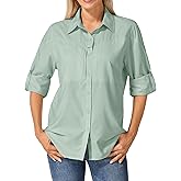 Women's Sun Protection Safari Shirts, Quick Dry Fishing Hiking Travel Shirt