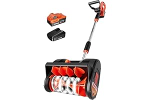 VOLTASK 24V 12-Inch Cordless Electric Snow Shovel, Lightweight Handheld Snow Blower with 4.0Ah Battery, Fast Charger & Directional Plate