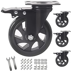 5 Inch Swivel Caster Wheels Set of 4, Heavy Duty
