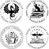 Personalized Book Embosser - Custom Designs for Book Lovers &amp; Libraries | Dragon, Cat, Flower &amp; More Designs, Custom Name Options, Personal Library Marking, Personalized Gift for Readers
