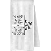 ChenCraty Funny Raccoon Bathroom Hand Towels, Raccoon Gifts for Women Men, Dog Lover Gifts Decorative Hand Towels for Bathroom Washroom Toilet Restroom, 16x24 Inches
