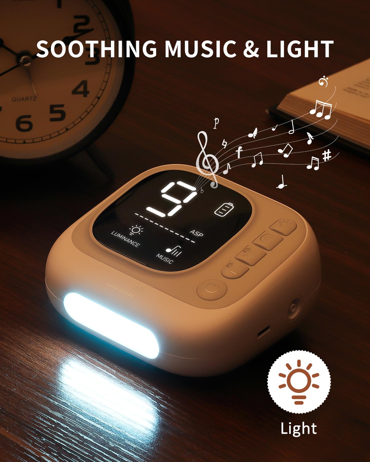 GROWNSY Nasal Aspirator for Baby, Hospital Grade Baby Nose Sucker, Electric Nose Suction with White Noise Function, Powerful 9 Levels Suction Adjustable, 4 Music and 7 Night Light Soothing