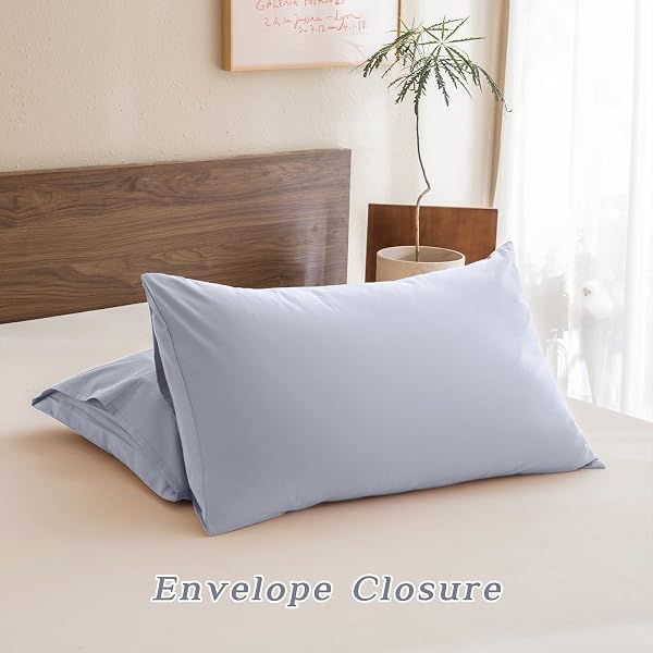 COZYTIDE KING SIZE COMFORTER SET,COTTON LIGHT BLUE BEDDING COMFORTER SET,3 PIECES (1 SOLID COMFORTER AND 2 PILLOWCASES) SOFT LIGHTWEIGHT KING SIZE BEDDING SET FOR ALL SEASON