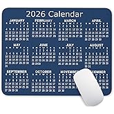 Calendar Mouse Pad, 2026 Blue Calendar Horizontal Edition Gaming Mouse Mat with Custom Design, Non-Slip Rubber Base MousePads for Office Home Laptop Travel, 9.5"x7.9"x0.12" Inch