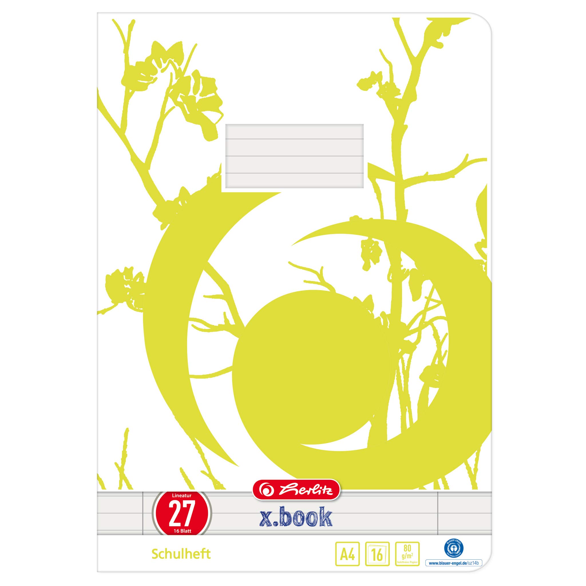 Herlitz 3352705 exercise book, DIN A5, line style 1/lined
