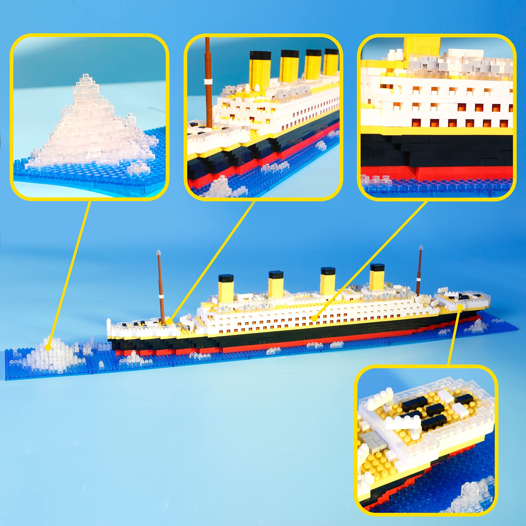 Mini Rocker Titanic Mua Micro Blocks Titanic Model Toy Building Sets,1860pcs Mini Bricks ...