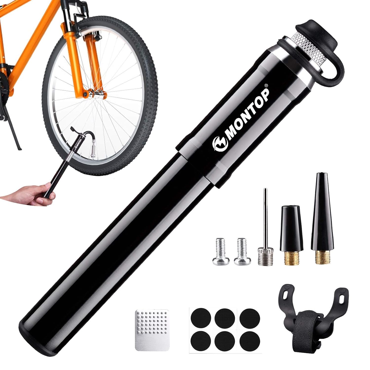 Buy MONTOP Mini Bike Pump for All Bikes, Portable Bicycle Pump Fits