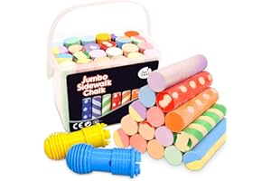 Jar Melo Jumbo Sidewalk Chalk Sets for Kids,24 Colors Washable Outdoor Sidewalk Chalk Bulk With Holder for Toddler Party Favors,Arts Crafts School Supplies