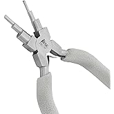 The Beadsmith Wire Looping Pliers – Create 6 Sizes (Ranging 2-9mm) of Loops & Jump Rings, 6" long (150mm), Polished Steel Head & Cushioned Comfort Handle