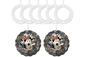 WEFANIFY 6 Pack 10 inch Sublimation Wind Spinner Blanks, 2 Sided Printable Sublimation Stainless Steel Metal Wind Powered Kinetic Sculpture for Yard and Garden, Heat Press Transfer Sublimation Blank Products