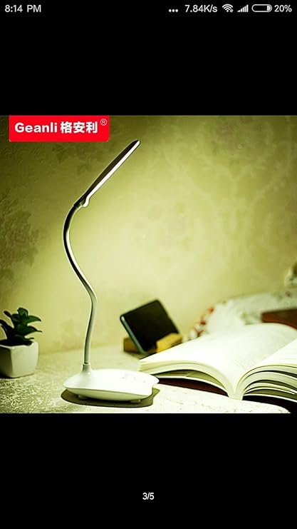 ITEN Touch Control Table Lamp with 14 LEDs and 3 Brightness Levels (Plastic, White)