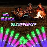 AWANG 100 Pcs Glow Sticks With 3 Modes Colorful Flashing Glow In The Dark Party Supplies Multicolor Bulk LED Foam Glow Sticks For Wedding Raves Sporting Events Glow Party Birthday Camping Concert