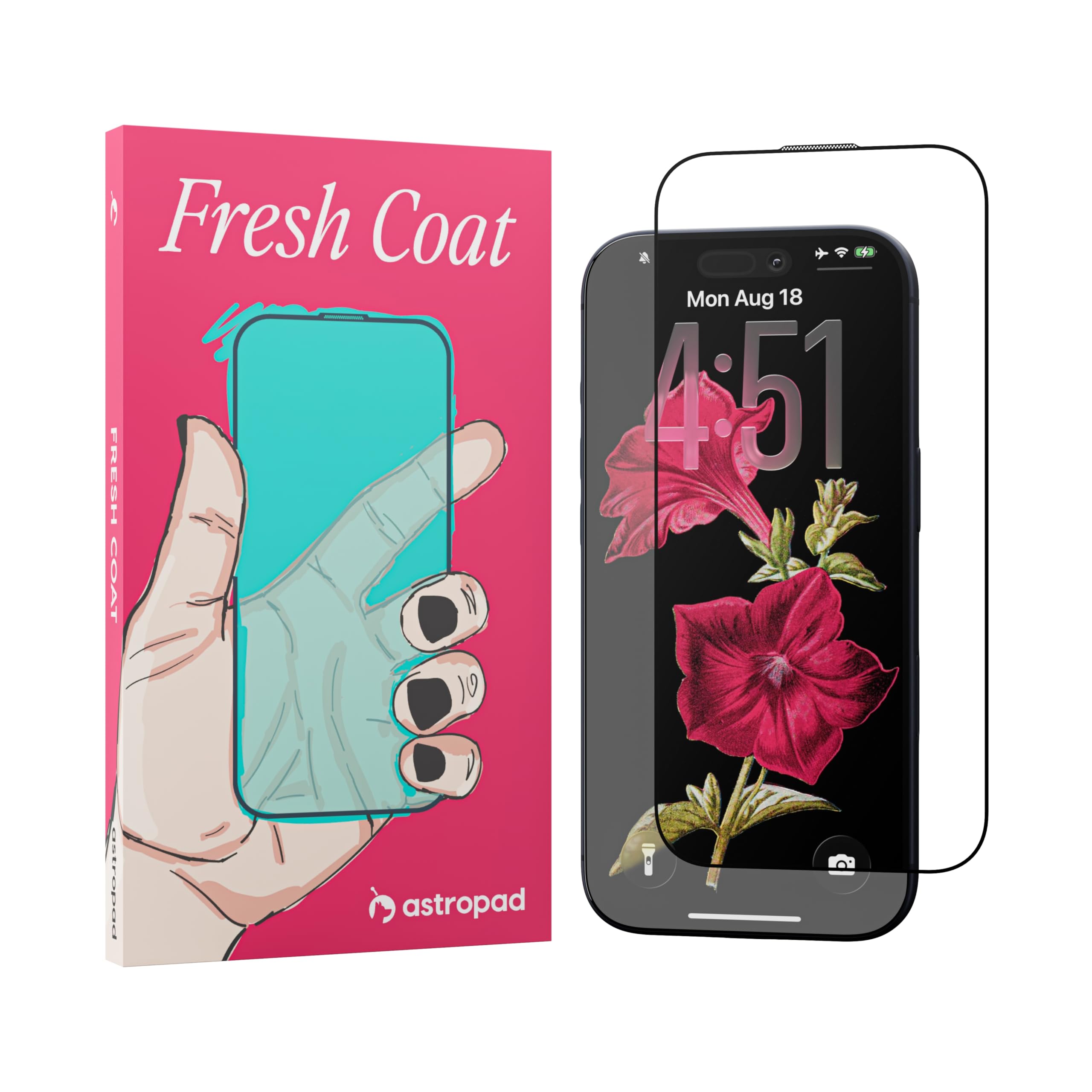 Astropad Fresh Coat Anti Reflective Screen Protector for iPhone 17 Pro Max, 75 Percent Less Glare, Preserves iPhone AR Display, 9H High Alumina Glass, Edge to Edge Fit, Easy Bubble Free Install