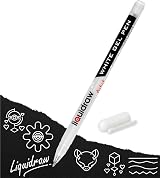Liquidraw White Gel Pen 0.8 mm Fine Point for Artists - Highlight, Draw, Write