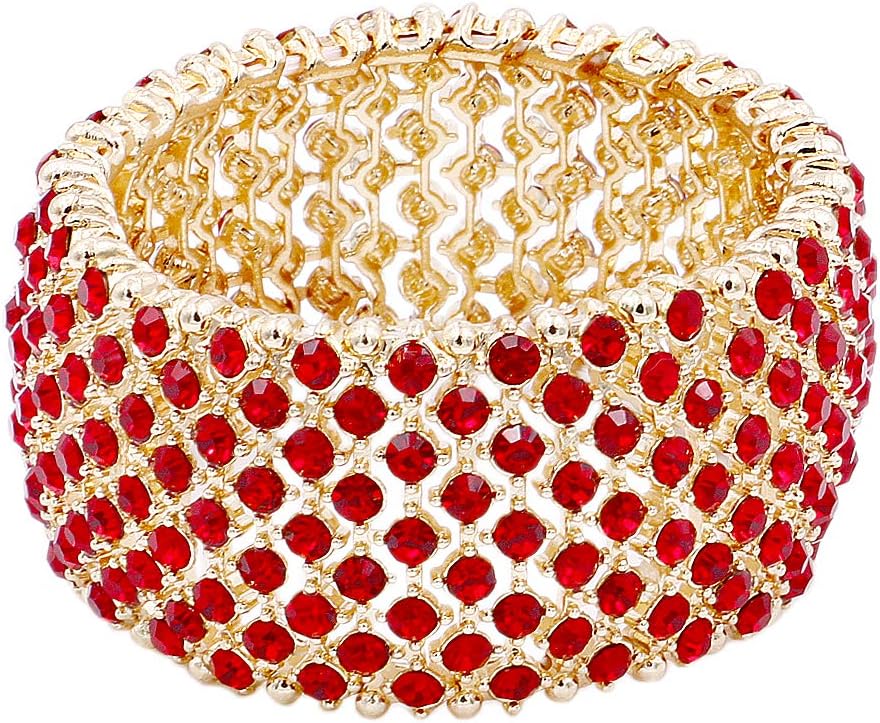 LavenciousTennis Rhinestone Stretch Bracelets Bridal Evening Party Jewelry for Woman Bangle