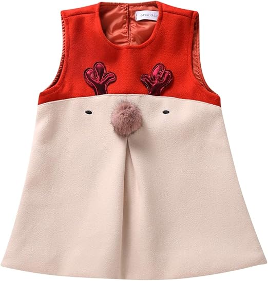 Amazon Co Jp Misoamiso 子供服 ウール ワンピース クリスマス サンタ衣装 サンタクロース ベビーサンタ ルドルフ トナカイ プルオーバー チュニック キッズ 女の子 ベビー 9 100 ホビー