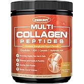 ZEBORA Multi-Collagen-Peptides-Powder for Joints Recovery with MSM & CS, Hydrolyzed Collagen Peptides with Hyaluronic Acid & Vitamin C for Women and Men Hair, Skin & Nails Support, Keto Friendly
