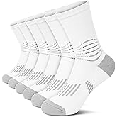 IRAMY Crew Compression Socks Athletic Running Socks for Men Women Plantar Fasciitis Relief 3/6 Pairs