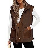 TITOMD Womens Sping 2026 Sherpa Fleece Vest Sleeveless Button Down Oversized Winter Fuzzy Vest Outerwear Jacket with Pocket