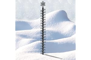 HOMGATY Snow Gauge Outdoor, 36 Inch Snowfall Measuring Gauge Metal Snowflake Iron Art Snow Gauge, Thicken Upgraded Windproof Snowfall Measuring Gauge Snow Ruler for Yard, Lawn, Garden