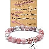 Religious Bible Verse Bracelet Christian Gifts for Women Friend First Communion Confirmation Graduation Gifts Inspirational Birthday Faith Beaded Bracelet for Friend Sister Grandma Mom Her