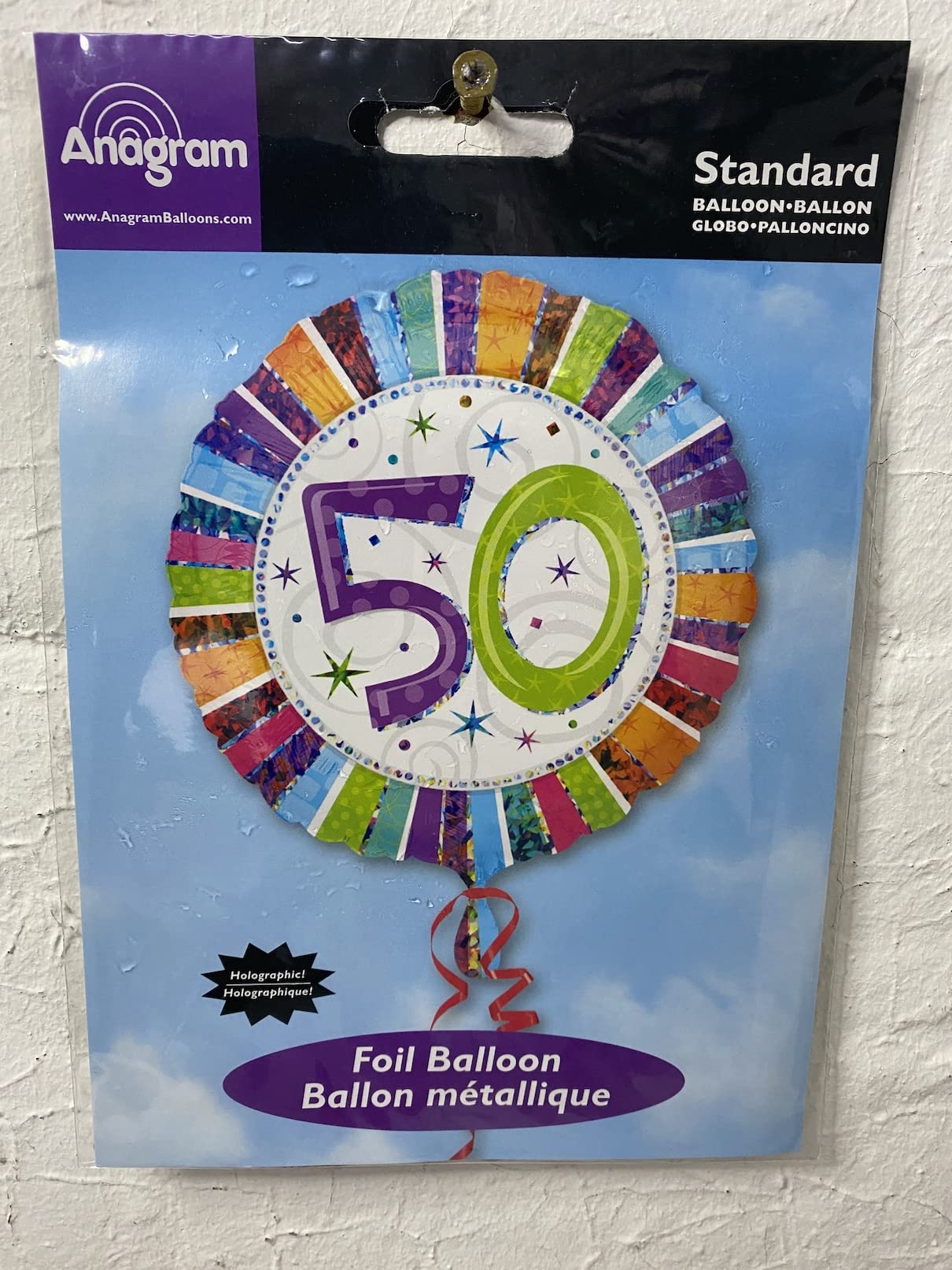 amscan 50th Birthday Color Blast Standard Foil Balloons S40-1 Pc