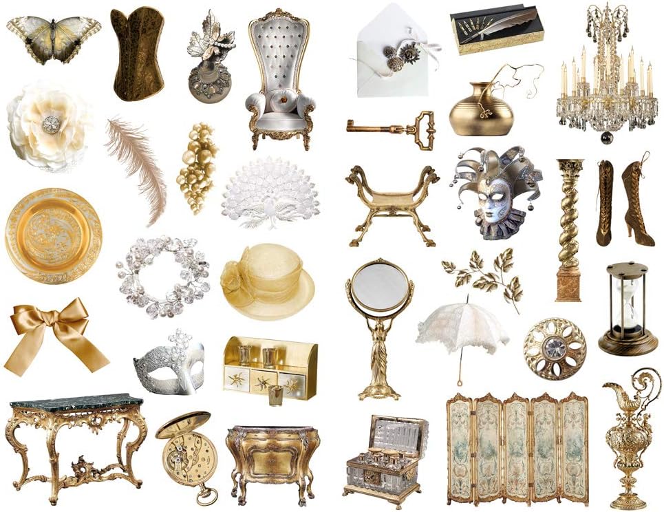 Seasonstorm Vintage Golden Home Furnishing Aesthetic Happy Planner Diary Journal Stationery Scrapbooking Stickers Travel Art Supplies