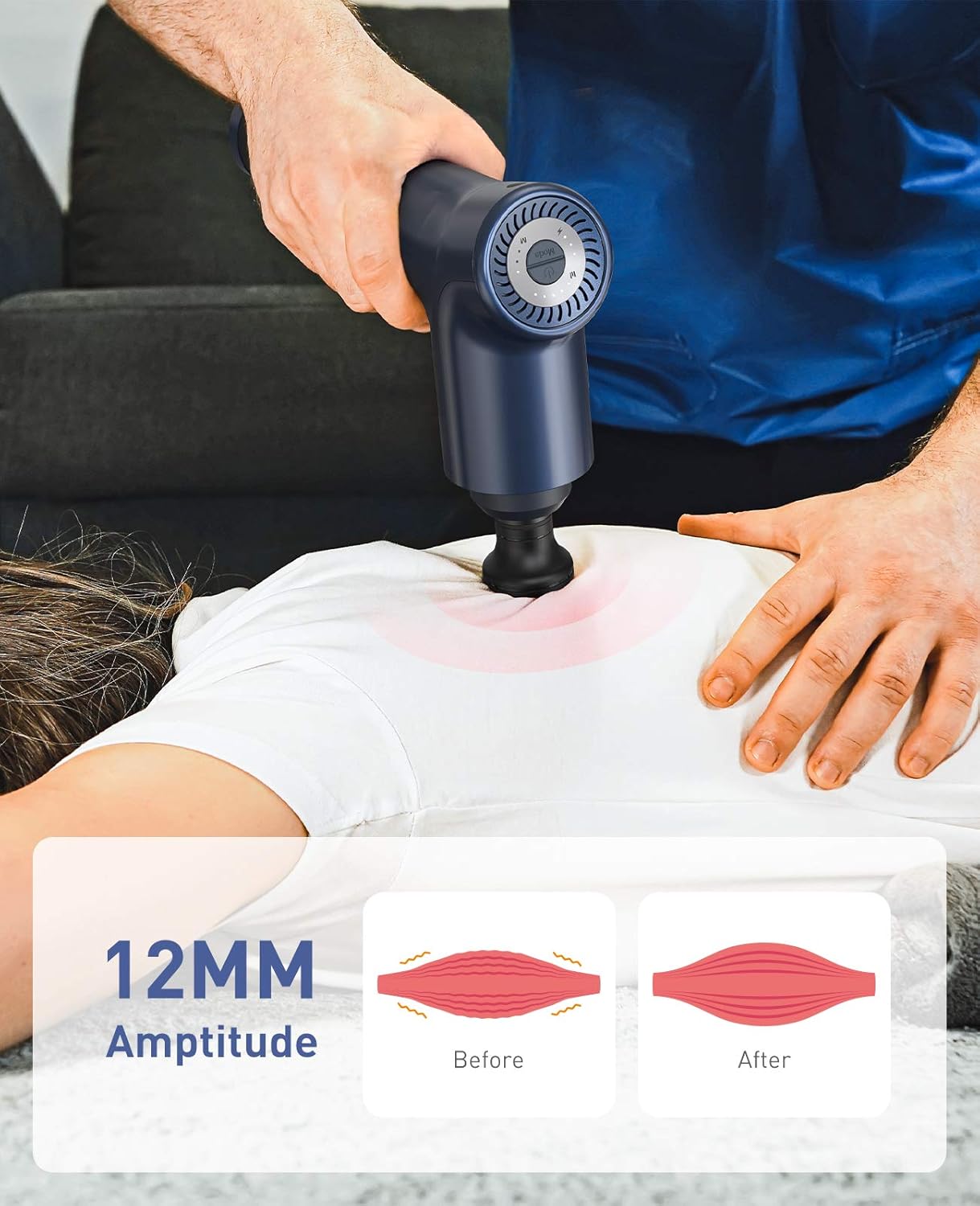 Percussion Massage Gun with Slender Handle for Back 8 Speeds Modes Deep Tissue Body Relaxation Massagers for Workout Relaxation Sore Stiffness Muscle Pain Relief Quiet for Gym Office Home Mebak Chic: Health & Personal Care