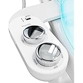CLEAR REAR Bidet Attachment for Toilet Seat - Non-Electric, Self-Cleaning Dual Nozzle, Adjustable Water Pressure, Rear & Feminine Wash Hygienic Upgrades - Fits Elongated Toilets (Cold & Warm Water)