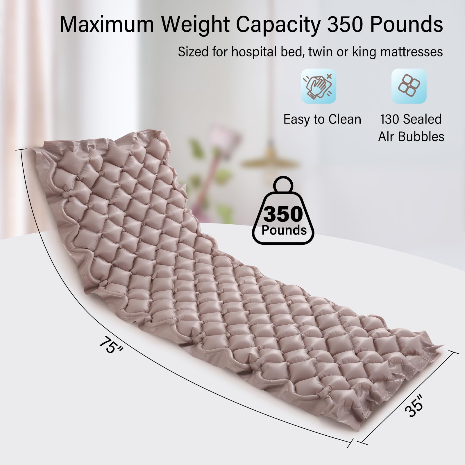Careboda Alternating Pressure Mattress Anti Decubitus Air Pads with Electric Quiet Pump System, Pressure Sore Pad and Bed Sore Prevention, Air Mattress for Hospital Bed and Home Use