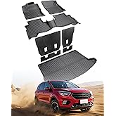 CreekT Custom Fit Floor Mats & Cargo Liner & Rear Seat Back Protectors for Ford Escape 2013-2019, All-Weather Rubber Mats, Full Interior Protection for SUV, Durable & Easy to Clean