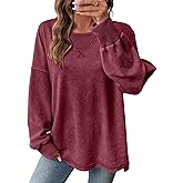 SHEWIN Women's Long Sleeve Crewneck Sweatshirt