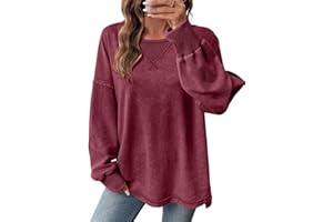 SHEWIN Oversized Sweatshirt for Women Long Sleeve Crewneck Sweatshirts Pullover Womens Fall Fashion 2025