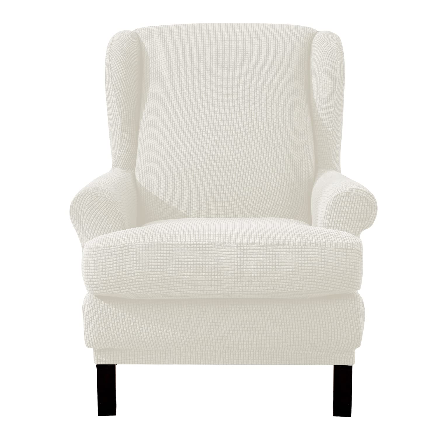 E EBETA Jacquard armchair cover with elastic stretch Cream Colour