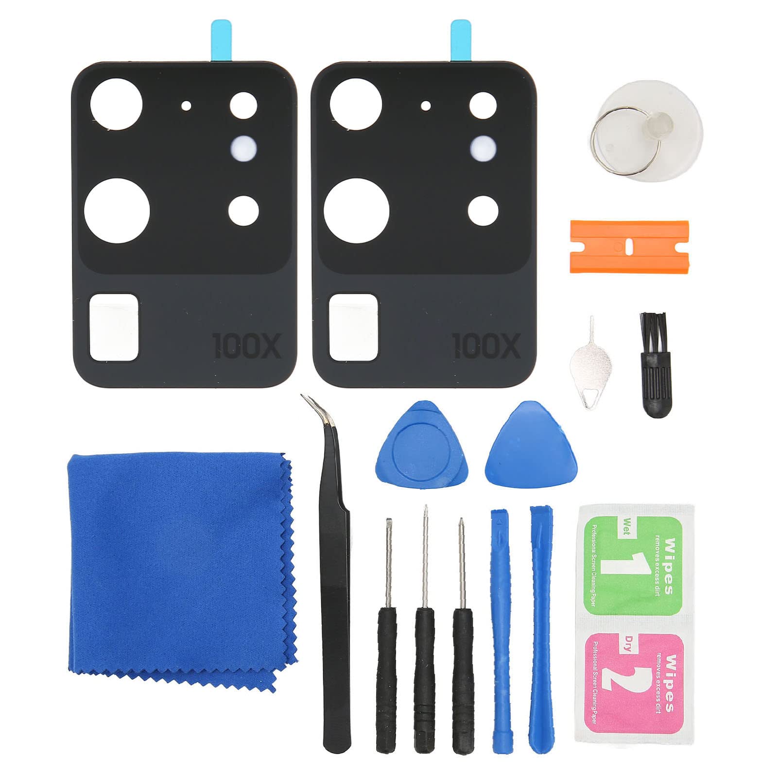 2 Pieces For Galaxy S20 Ultra 5G Rear Back Camera Glass Lens Cover, Replacement Back Camera Glass For Galaxy S20 with Repair Tools