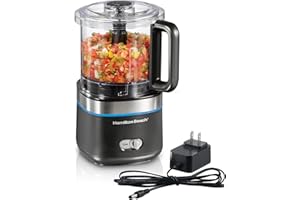 Hamilton Beach Cordless Food Chopper & Mini Food Processor, 4 Cup Capacity, Rechargeable Lithium Ion Battery, Fast Recharging