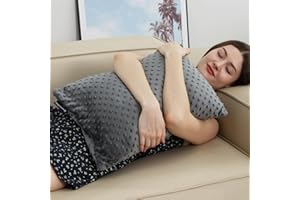 Weighted Pillow, 6.6lbs 20 * 12 inch Tactile Sensory Huggable Throw Pillows with Machine Washable Cover, Chemical-Free Fabric