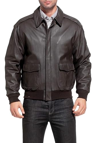 Landing Leathers Men Air Force A-2 Goatskin Leather Flight Bomber