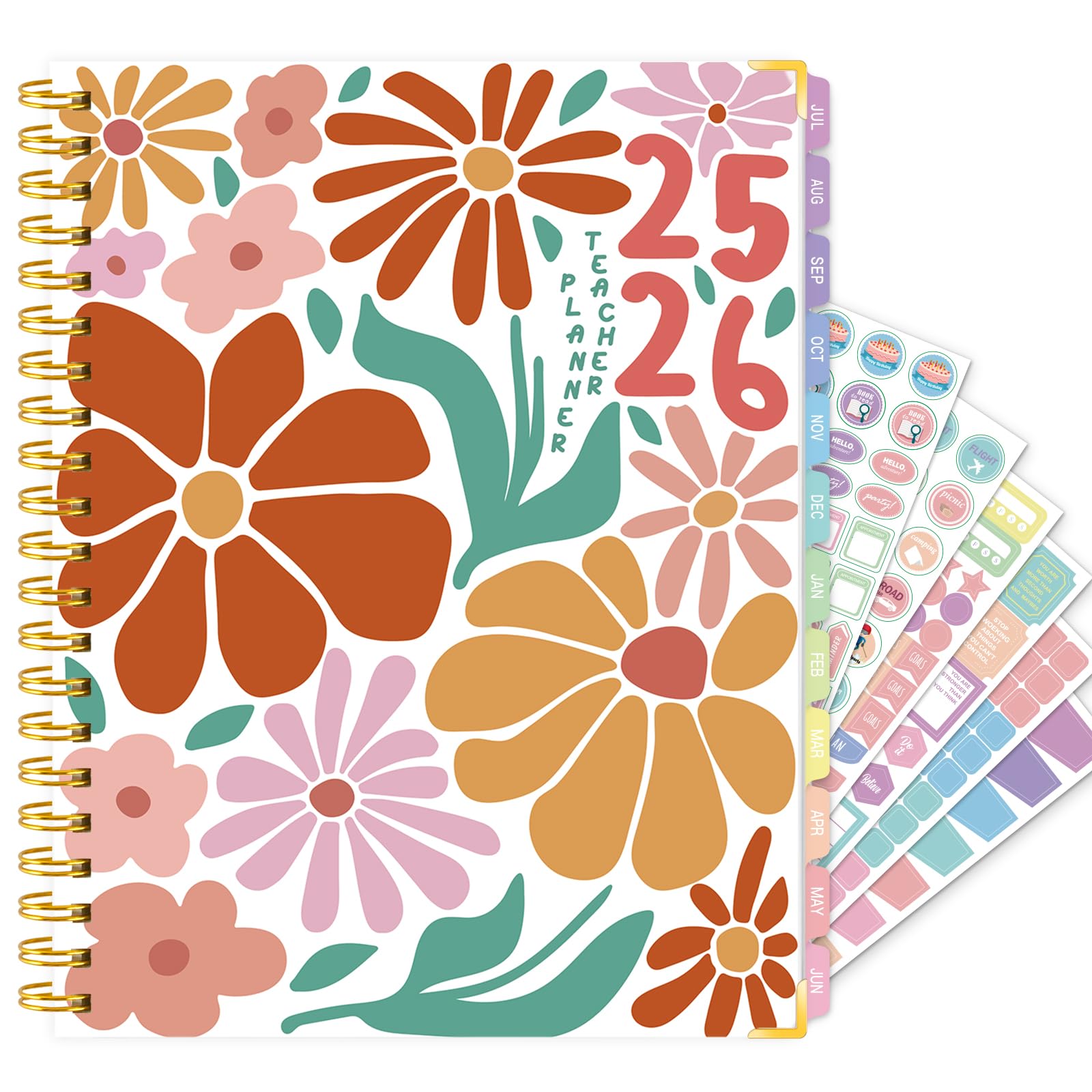 Photo 1 of Teacher Planner 2025-2026 Academic Year, Academic Planners for Teachers from July 2025 to June 2026, 8.5"x11" Large Weekly & Monthly Lesson Planner with Pocket & Stickers for School Teachers Supplies