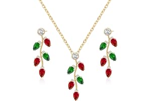 Quelay 3 Pcs Christmas Jewelry Set for Women 1 Pairs Christmas Earrings, 1 Nutcracker Necklace Jewelry Set for Christmas Gift