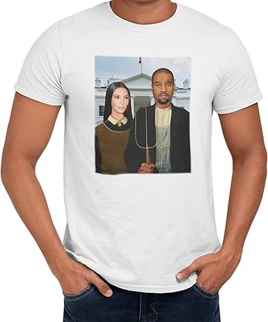 Amazon Com Novo Los Angeles Kanye Kim American Gothic T Shirt Clothing