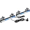 ASPL 2x16.8 inch Emergency Flashing LED Traffic Advisor Strobe Light Bar 32LED 26 Flash Patterns Interior Safety Warning Lights (Blue/White)