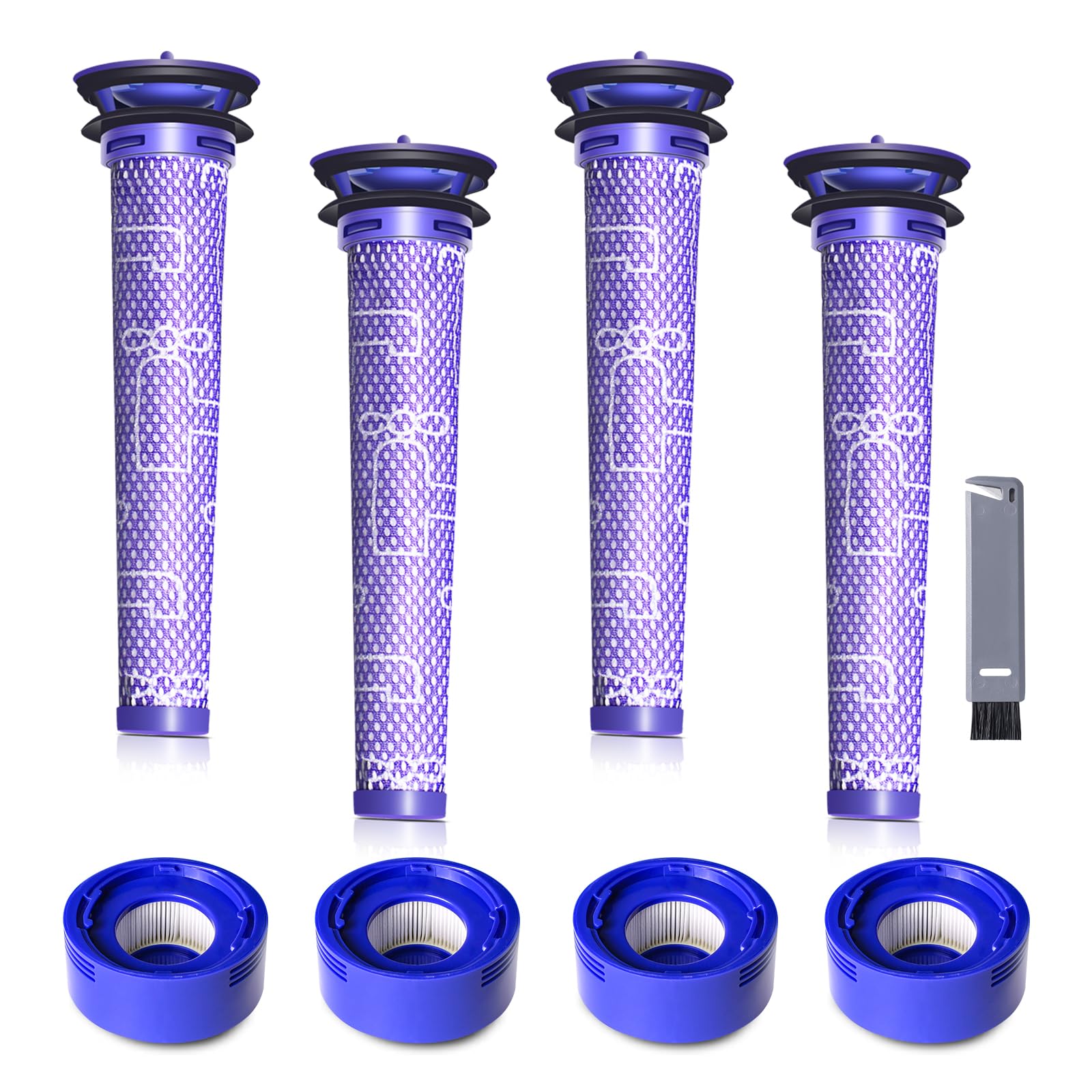 View 1 of Vacuum Filter Replacement Kit for Dyson V7, V8 Animal, V8 Absolute & SV10 Cordless Vacuum Cleaners, Replaces Part # 965661-01 & 967478-01 (8P)