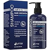 Uttse Biotin Hair Growth Shampoo for Men: Natural Thickening Shampoo with Tea Tree Oil Ginseng Mint for Hair Loss and Thinnin
