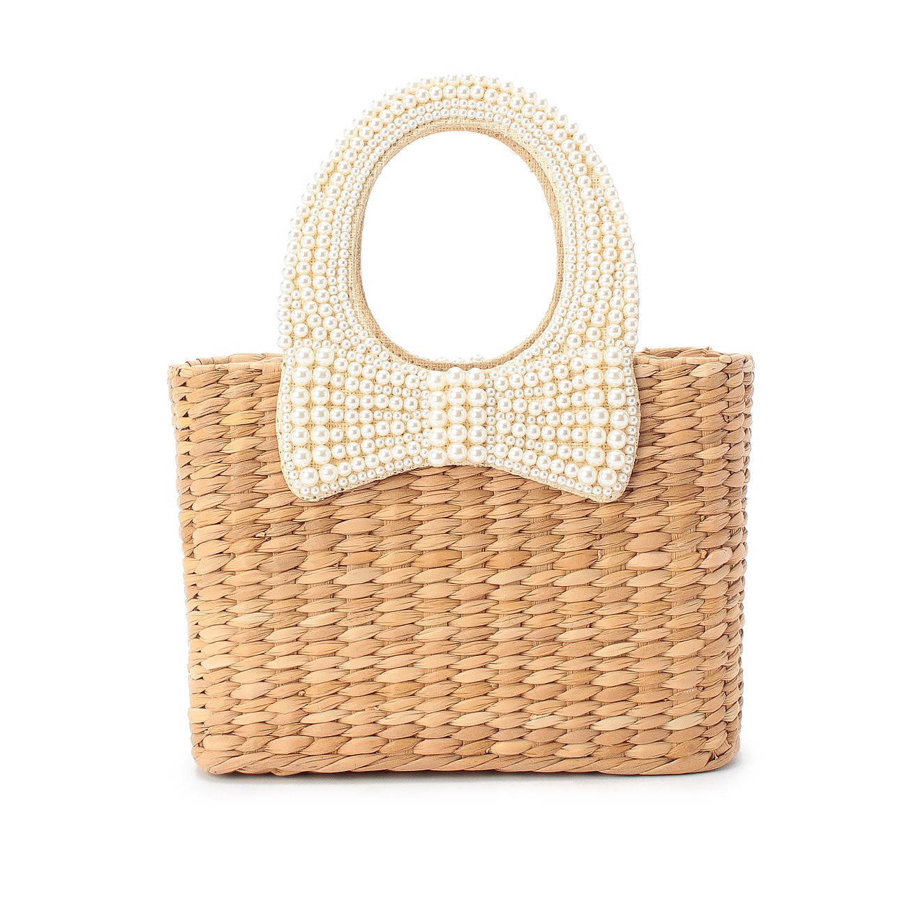 Amazon アナトリエ Anatelier パールリボンモチーフハンドルかご