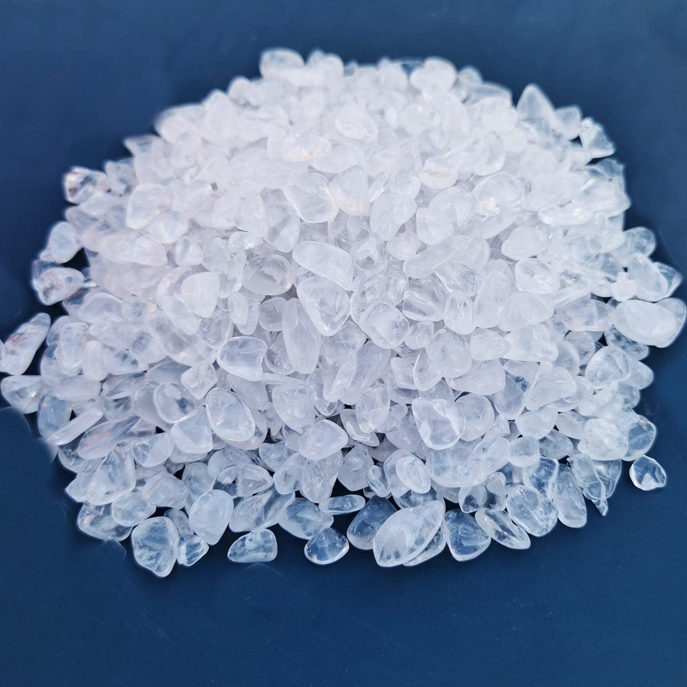 Hardscaping Materials - SACKORANGE 2 Pounds White Crystal Tumbled Chips Stone Crushed Crystal Quartz Irregular Shaped Stones for Plants Cacti & Succulents Bedding, Vase Filler, Landscape Bottom Decoration