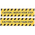 eSplanade Caution Watch Your Step Sign Sticker Decal - Easy to Mount Weather Resistant Long Lasting Ink Size (13.78" x 3.15")