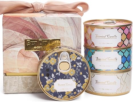 Amazon Com Chambery Aromatherapy Candle Gift Set 4 Flower Scented Candles French Cade Lavender Wild Bluebell Mokara Orchid Lychee Tea 16 8 Oz 4 2oz X 4 Birthday Candle Gifts For Women Home Improvement