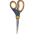 Westcott 8" Straight Titanium Bonded Non-Stick Scissors with Adjustable Glide Feature, Grey/Yellow (14849)