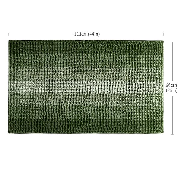 COSY HOMEER BATH RUGS MADE OF 100% POLYESTER EXTRA SOFT AND NON SLIP BATHROOM MATS SPECIALIZED IN MACHINE WASHABLE AND WATER ABSORBENT SHOWER MAT (44X26 INCH, GREEN)